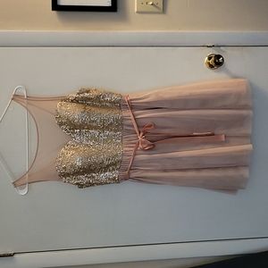 Sequined Blush Cocktail Dress (size 12)